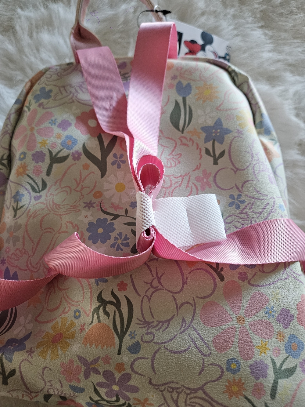 Disney Pastel Floral Mini Backpack with Light Pink Pocket - Picture 3 of 5